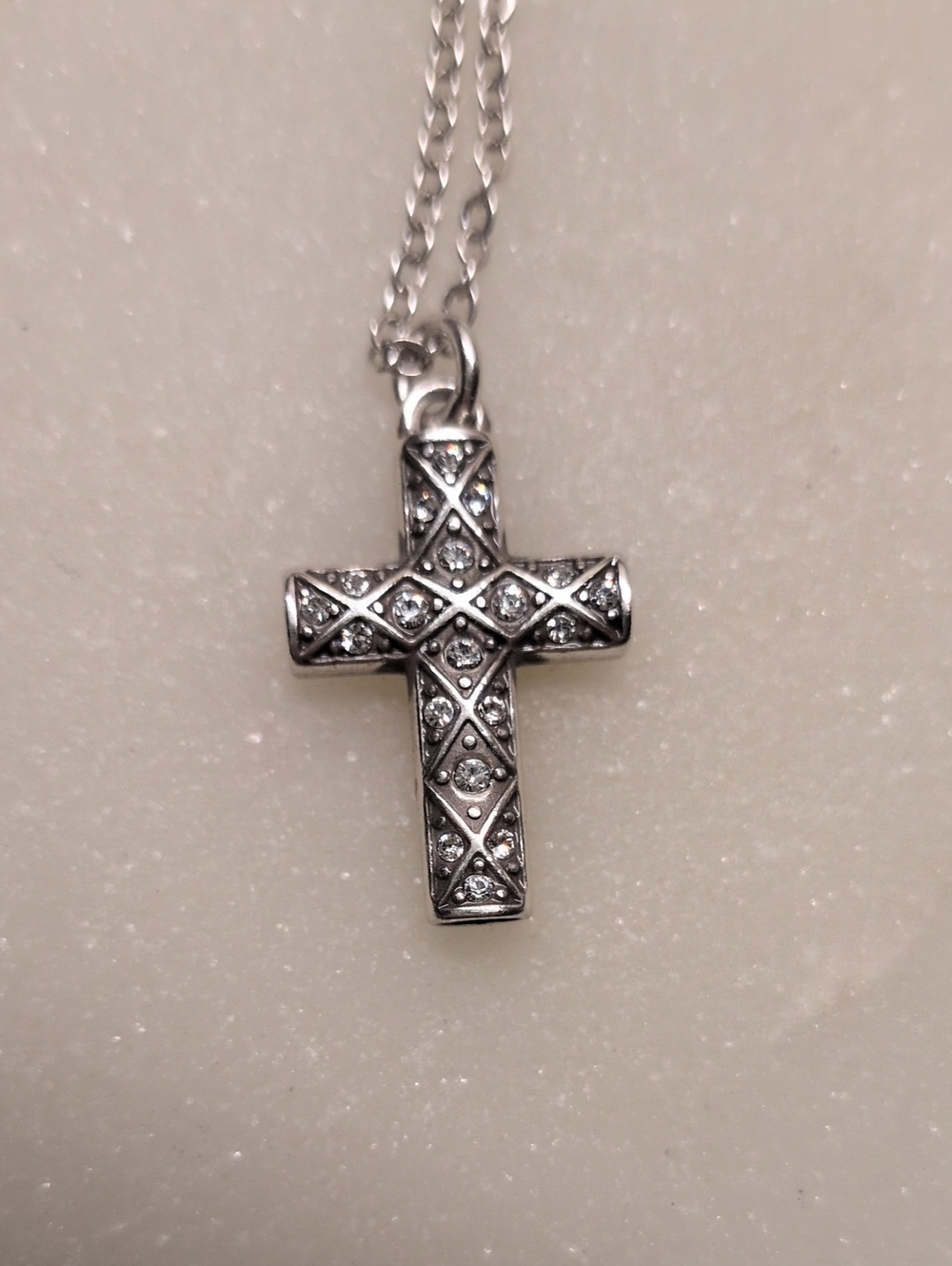 Brighton Crystal And Silver Cross Necklace - Picture 5 of 17